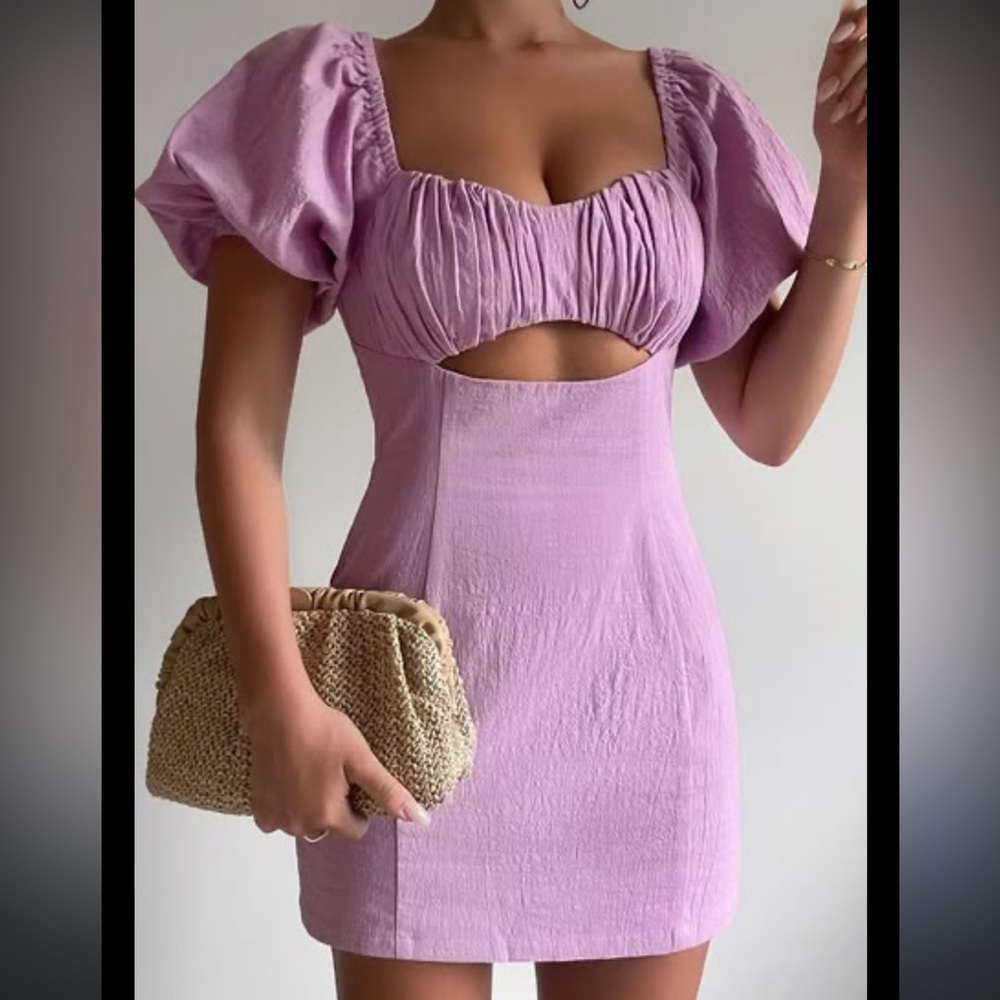 RUNAWAY THE LABEL Lilac Linen Dress